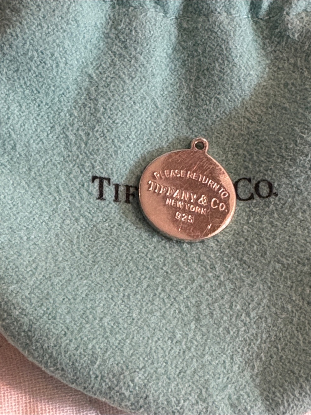 Tiffany & Co. Sterling Round Tag Pendant - Silver